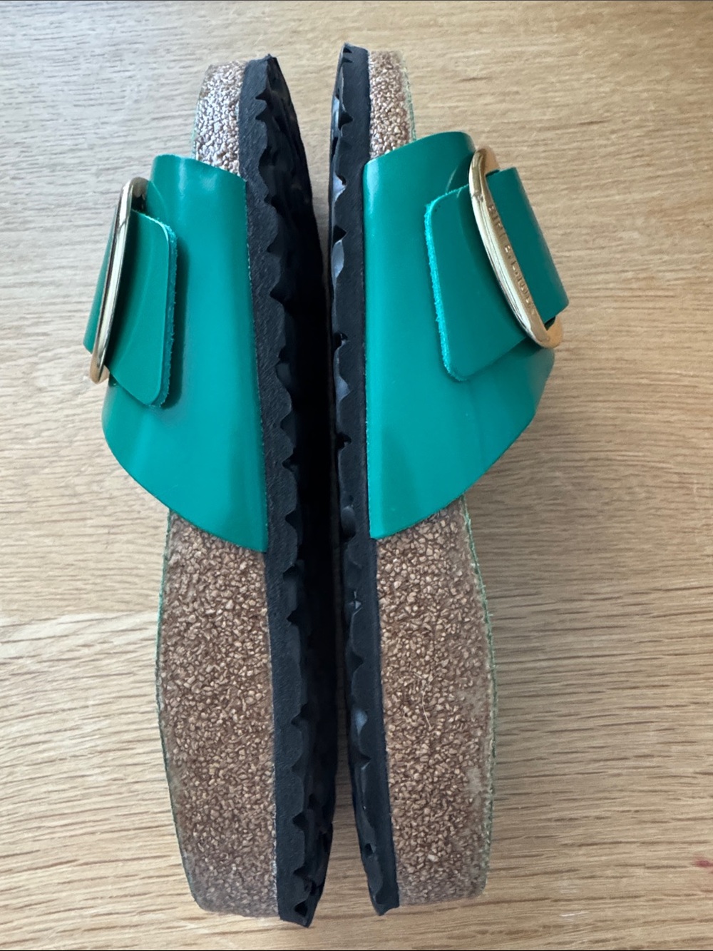 NEW Birkenstock Madrid Big Buckle Natural Leather Patent Sandals Size 39 - Picture 3 of 9